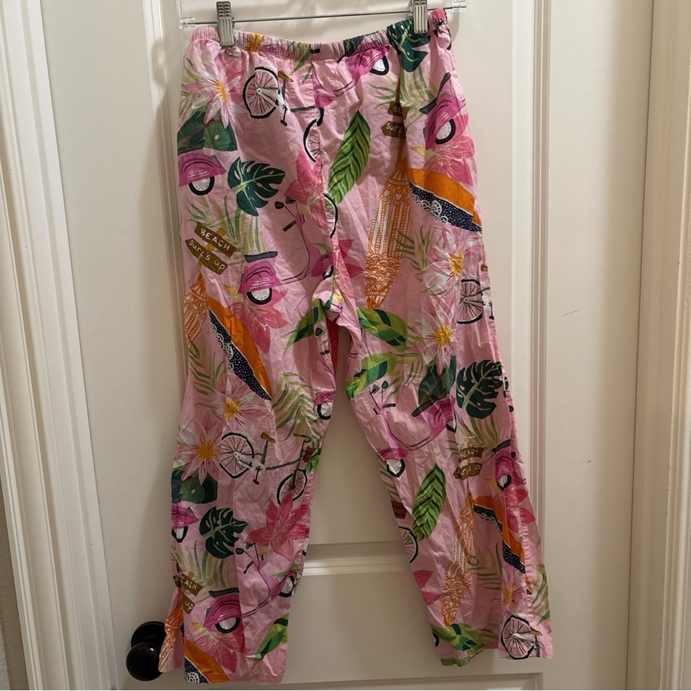 The Cats Pajamas Pajama Pants Women’s Small Beach Floral Cotton Lounge Sleep - Picture 4 of 5
